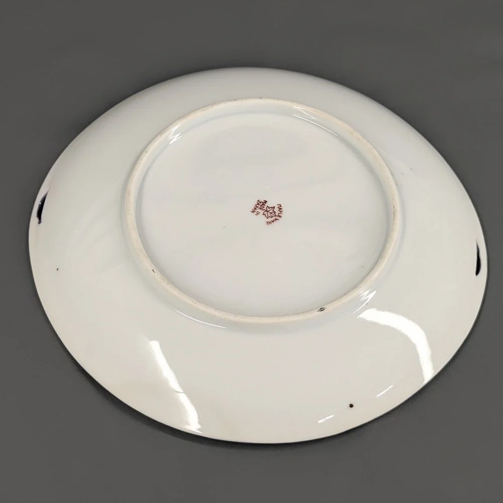 Maple Ware Japan Hand Painted Porcelain Fruit Floral Plate Lusterware Vintage
